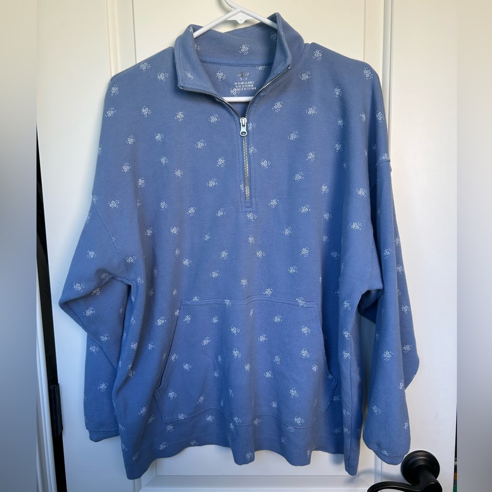 Aerie Light Blue Zip-Up Sweater